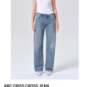 Agolde Criss Cross Wide-Leg Jeans in  Light/Medium Wash
